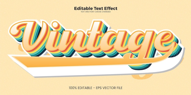 Vintage editable text effect in modern trend style