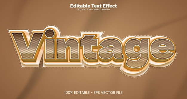 Vector vintage editable text effect in modern trend style