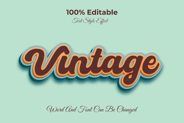 Vector vintage editable text effect template