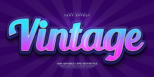 Vintage editable text effect