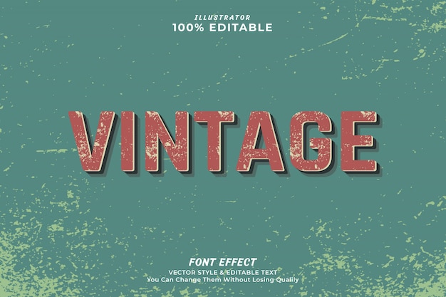 Vector vintage editable text effect