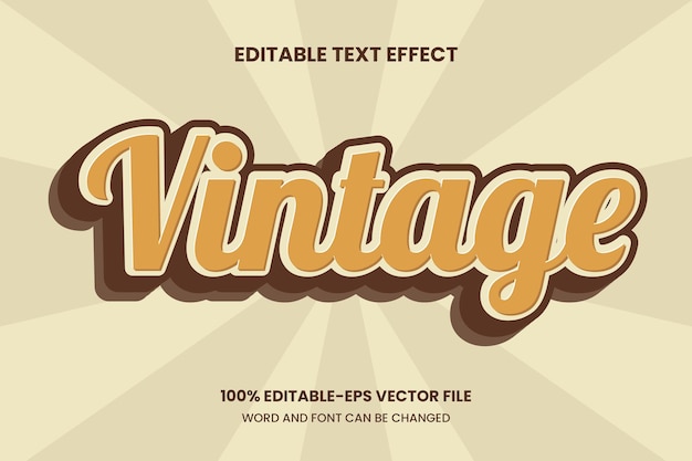 Vintage editable text effect