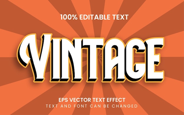 Vintage editable text effect