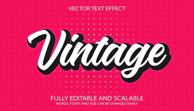 Vector vintage editable text effect