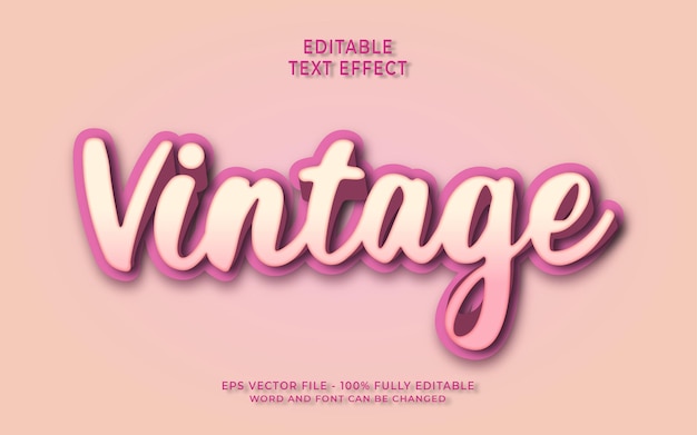 Vintage editable text style effect