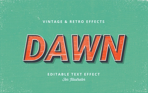 Vintage editable vector text effect for illustrator