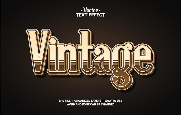 Vector vintage editable vector text effect