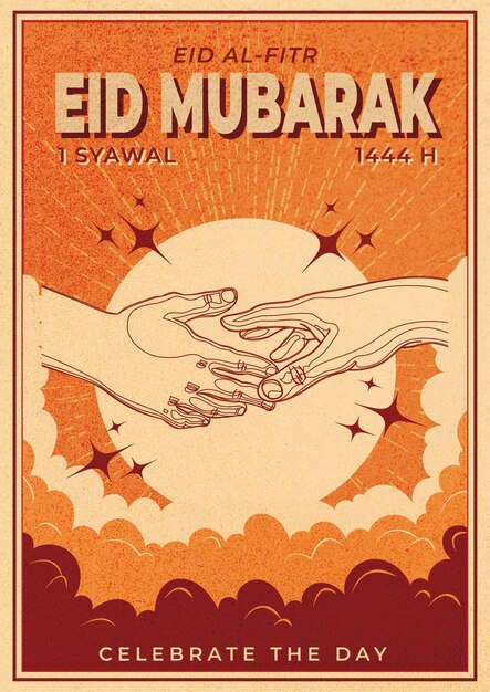 Vintage eid mubarak poster