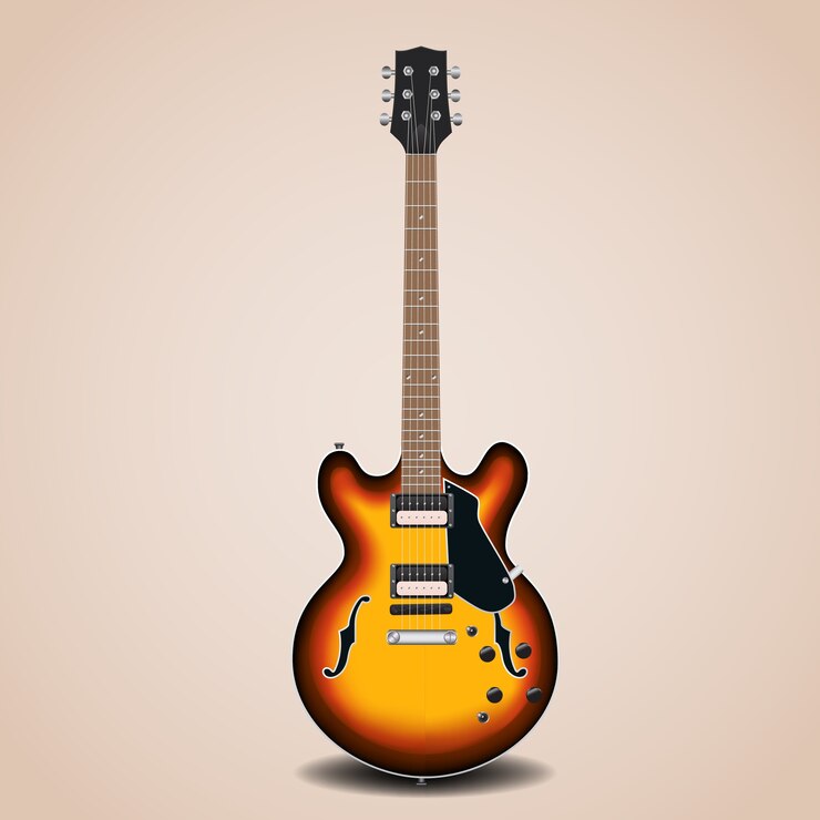 vintage electric guitar vector 