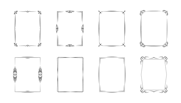 빈티지 우아한 프레임 컬렉션 디자인을 위한 장식 빈티지 프레임 장식 장식 테두리 프레임 세트