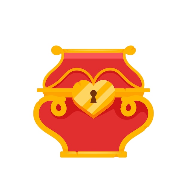 ヴィンテージのエレガントな宝箱、金貨、富、宝石、または金貨が入った赤い箱。宝石用の密閉容器
