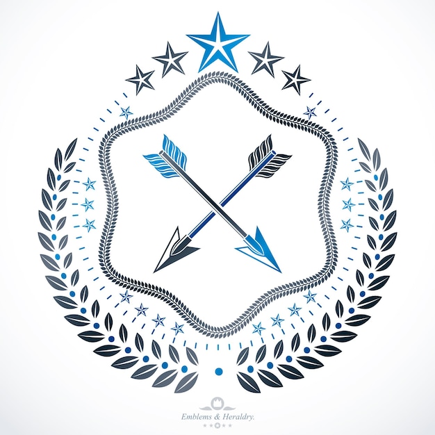 Vector vintage emblem, vector heraldic design.