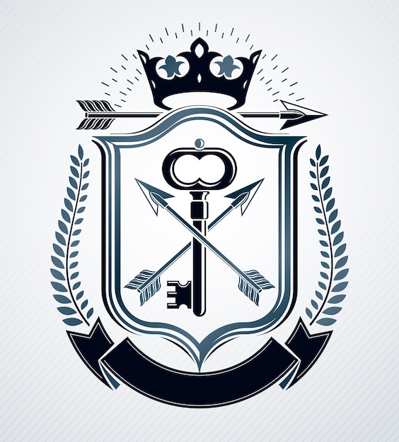 Emblema vintage, design araldico vettoriale.