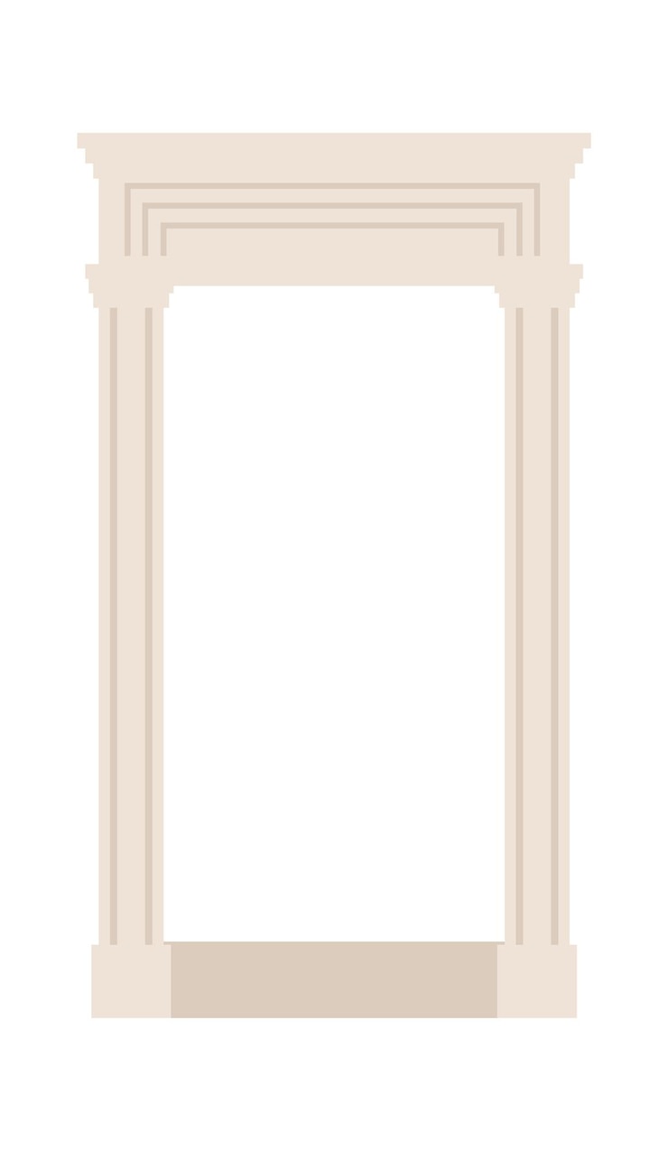Vector vintage entrance arch building exterior vector illustration