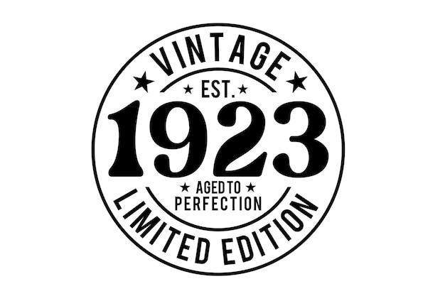 Vettore vintage est. 1923 invecchiato alla perfezione design in edizione limitata