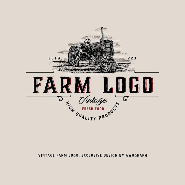Vector vintage farm logo