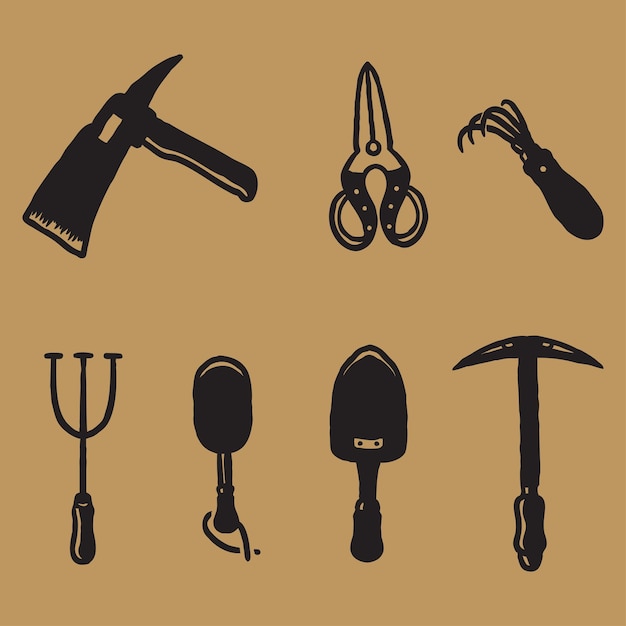 Vintage farmer tools