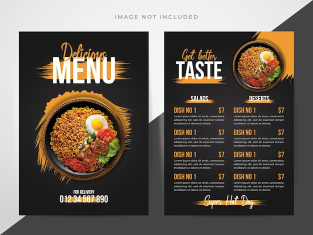 vintage fastfood restaurant menu ontwerpsjabloon