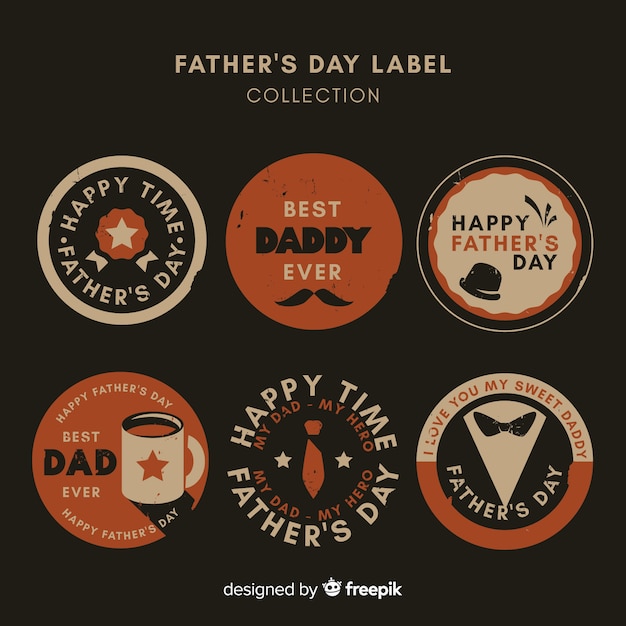 Vector vintage father's day badge collection