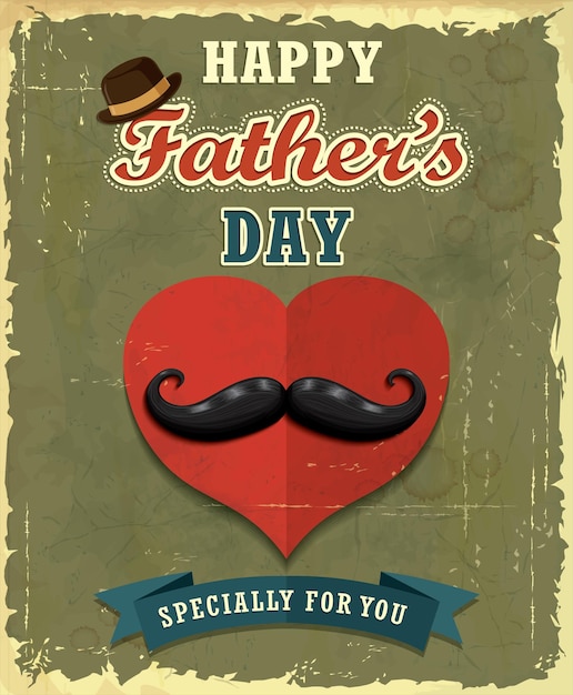 Vintage Fathers day poster design