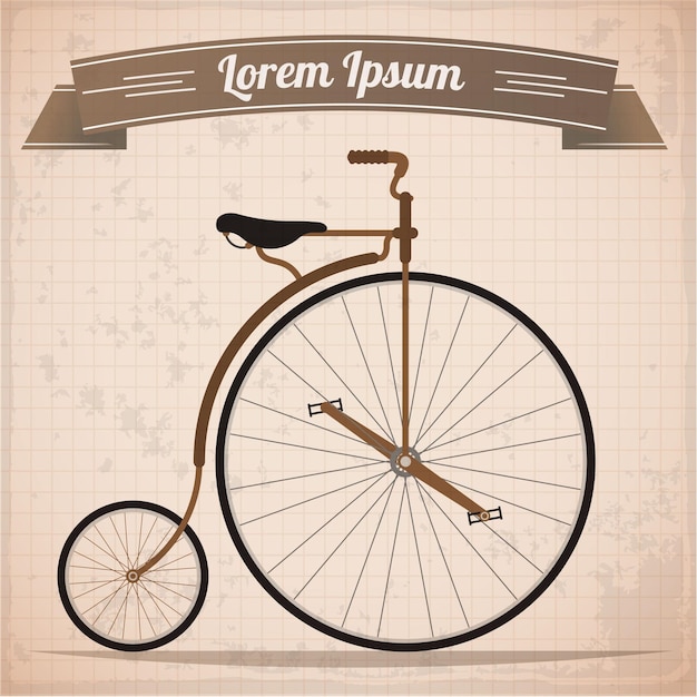 Vector vintage fiets minimaal ontwerpsjabloon.