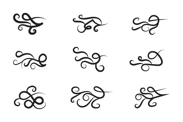 Vintage Filigree Swirls kalligrafie decoratieve scroll Fancy Line Flourishes Swirls Elementen