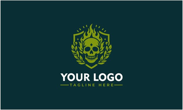 Логотип Vintage Fire Skull Вектор Robust Security Design Бизнес-идентичность Премиум Символ Fire Skull