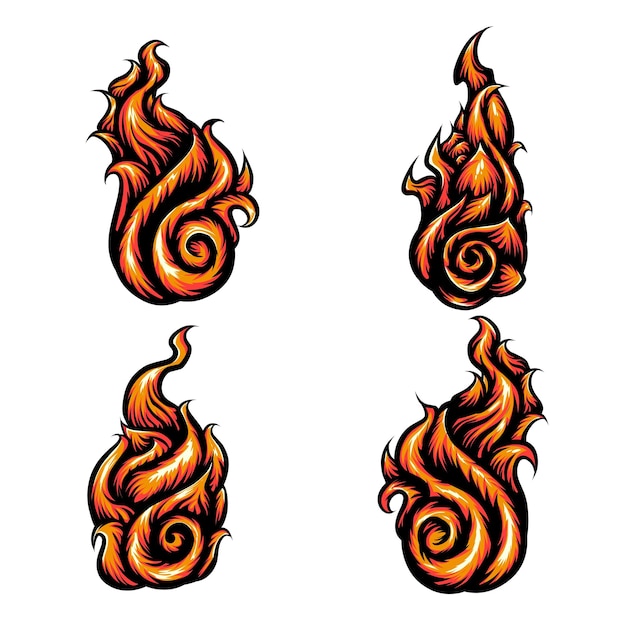 Bubblefree stickers black flame tattoo print  Ink020