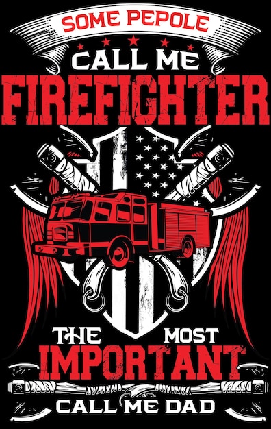 Vintage firefighter colorful tshirt design with vector