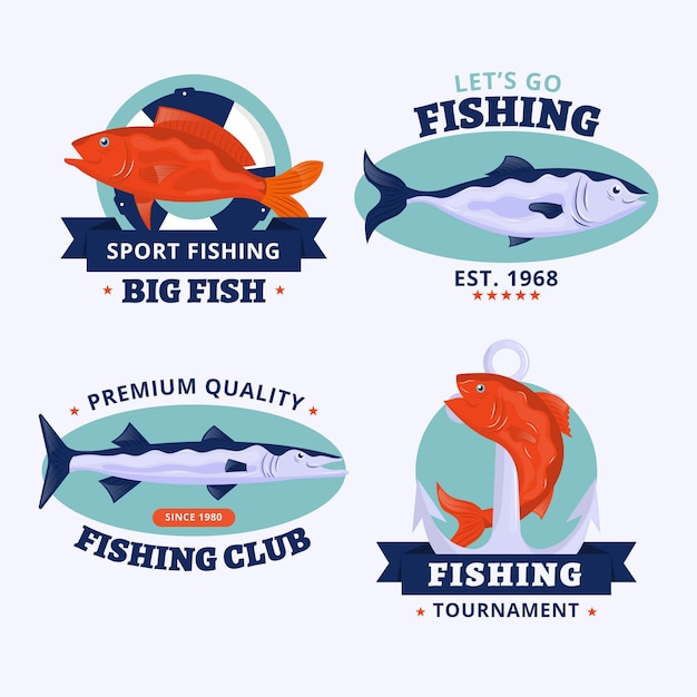 Vintage fishing badges pack