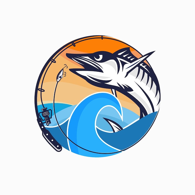 Logo vintage da pesca