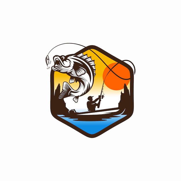 Vector vintage fishing logo