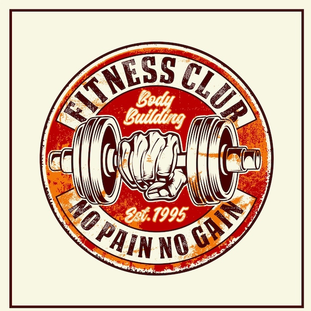 Vettore segni del club di fitness vintage