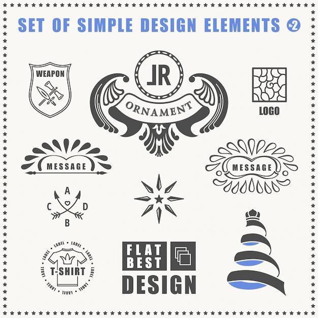vintage flat elements collection luxury logo