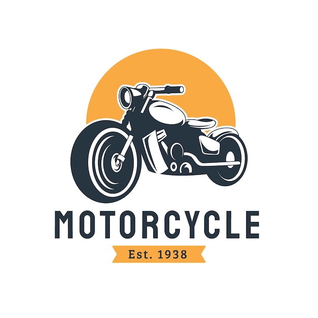 Vintage flat motorcycle logo