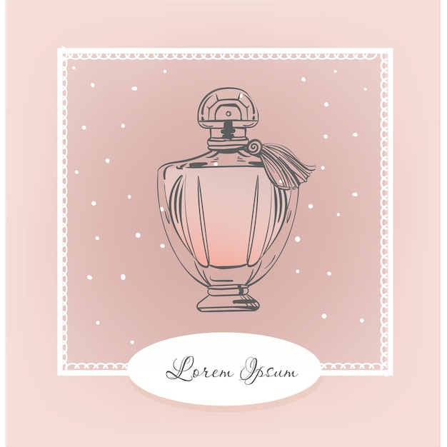 Vintage flesje parfum. vector mode illustratie.