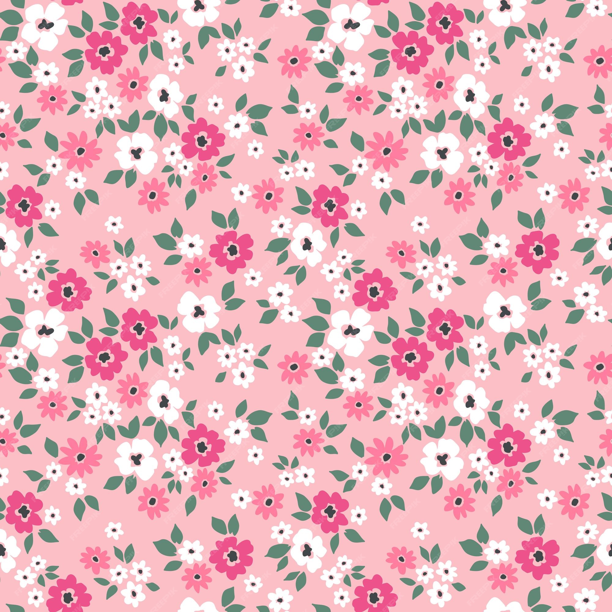 Premium Vector Vintage Floral Background Seamless Vector Pattern With