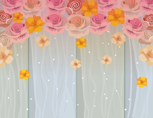 Vector vintage floral background