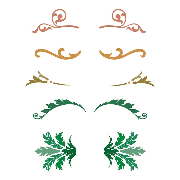 Vettore elementi di design ornamentale con angoli di scorrimento della vignetta floreale calligrafica floreale vintage, illustrazione vettoriale isolata