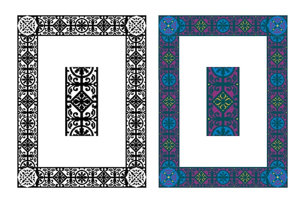 Vintage floral classic calligraphic retro vignette scroll frames ornamental design elements black and color set isolated vector