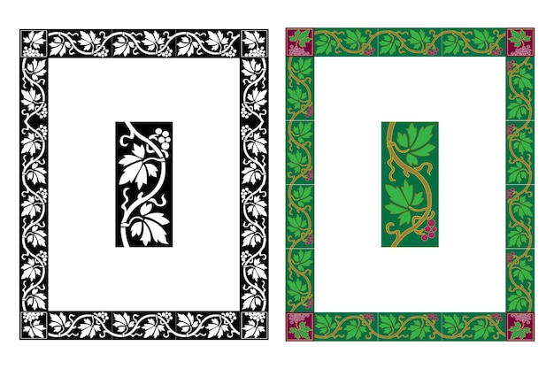 Винтажные цветочные классические каллиграфические ретро виньетки прокрутки рамки элементы декоративного дизайна черный и цветной набор изолированных вектор