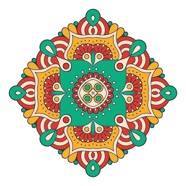 ビンテージ花のカラフルなイラスト