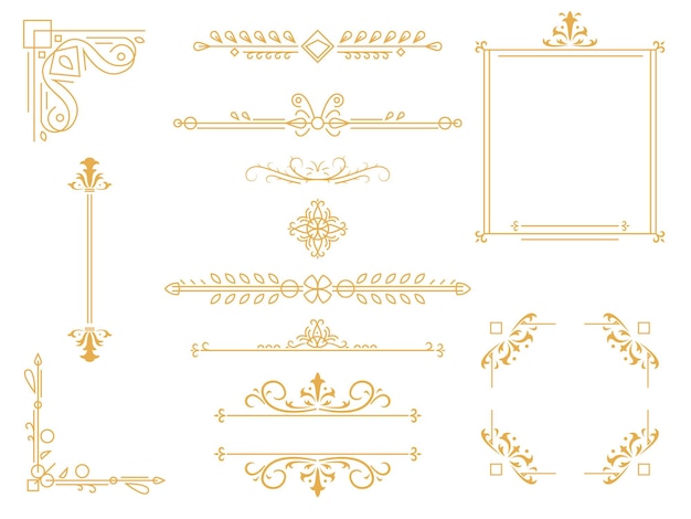 Vintage Floral elementen voor ontwerp van monogrammen uitnodigingen frames vector set