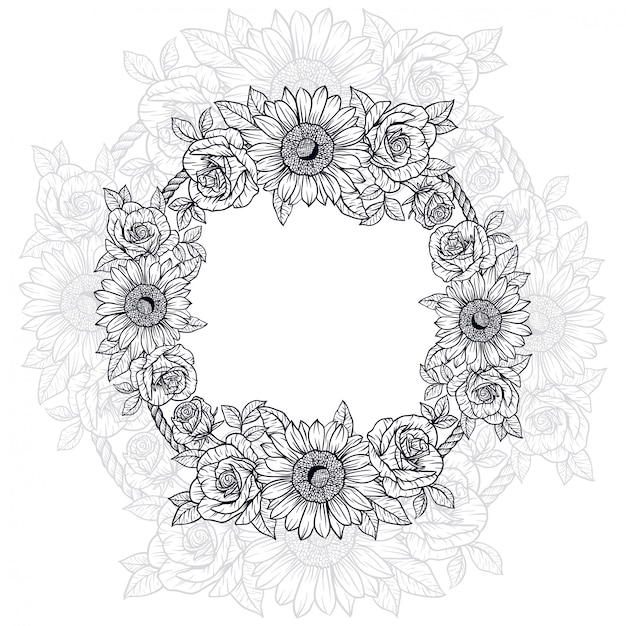 Vintage floral frame illustration