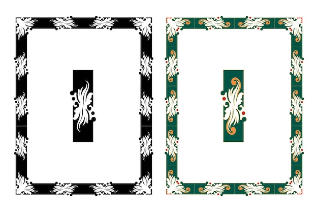 Vintage floral klassieke kalligrafische retro vignet scroll frames sier design elementen zwart en kleur set geïsoleerde vector