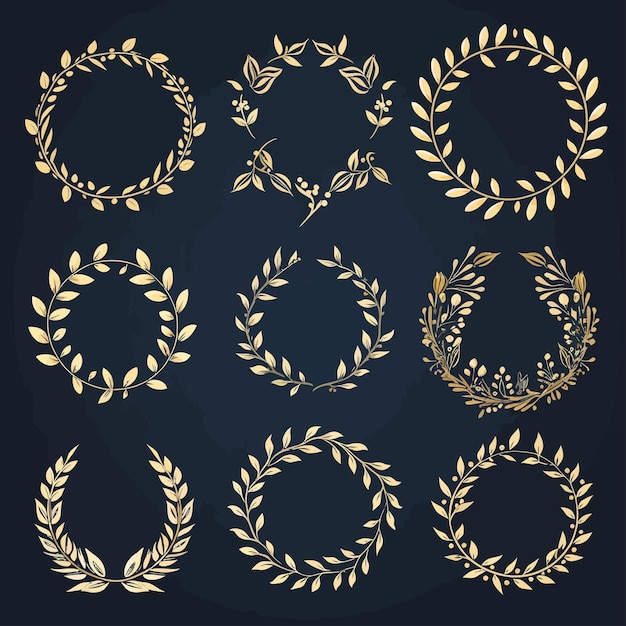 vintage_floral_laurel_wreath_set_vector_design