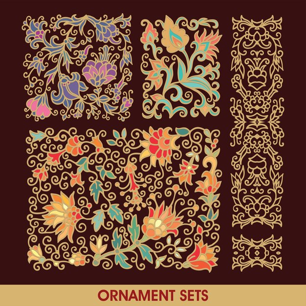 vintage floral ornament. decorative vector frames and borders.