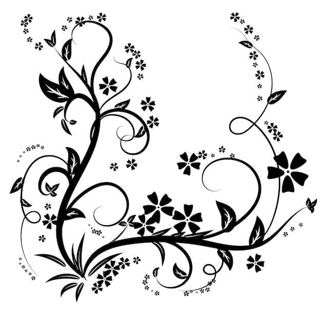 ヴィンテージの花飾り 手描きの装飾的な要素