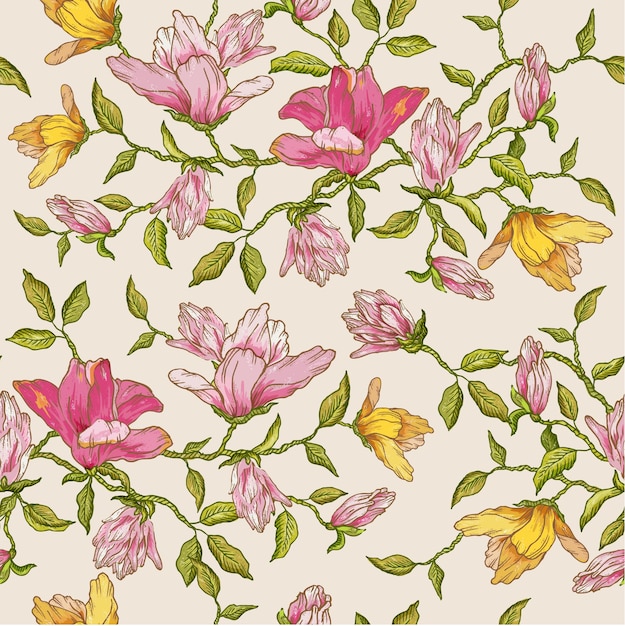 Vintage floral background senza soluzione di continuità