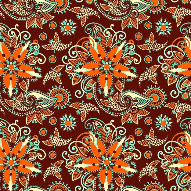 Vector vintage floral seamless paisley pattern